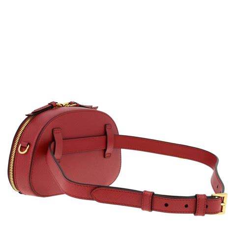 prada belt bag black red